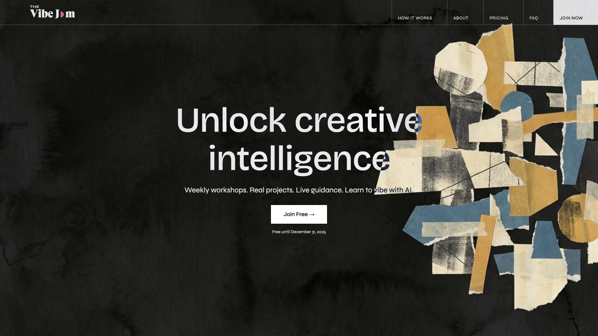 The Vibe Jam platform viewport showing the clean interface design